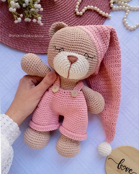 Urso Dorminhoco de Crochê Amigurumi