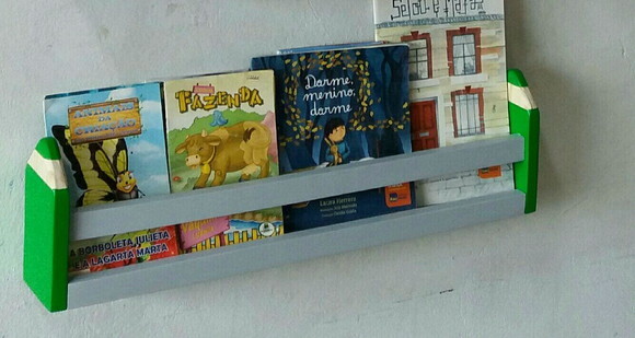 2 Prateleiras Porta Livros em Madeira