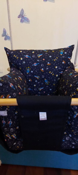 Balanço Bebe Infantil em Tecido/madeiracom Almofadas Extras