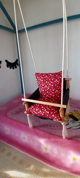 Balanço em Tecido/madeira + 2 Almofadas