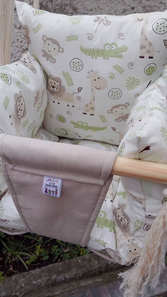 Balanço Infantil Em Tecido/madeira Almofadas Extras