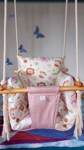 Kit Balanços Infantil em Tecido/madeiracom Almofadas Extras