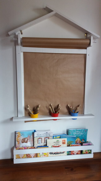 KIT CASINHA C/ LOUSA VERDE E SUPORTE PAPEL PARA DESENHAR