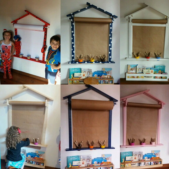 KIT CASINHA C/ LOUSA VERDE E SUPORTE PAPEL PARA DESENHAR