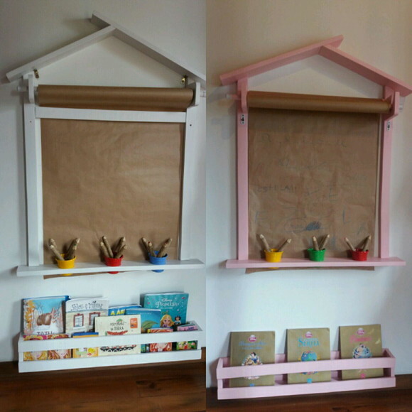 KIT CASINHA C/ LOUSA VERDE E SUPORTE PAPEL PARA DESENHAR
