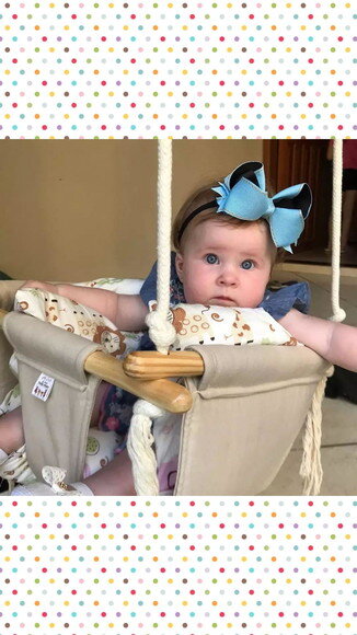 Balanço Bebe Infantil em Tecido/madeiracom Almofadas Extras