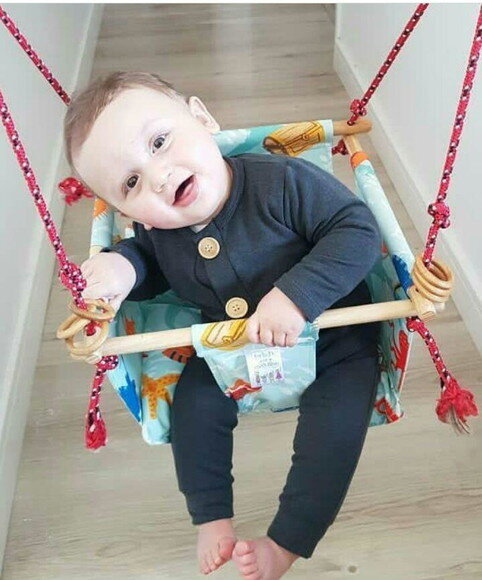 KIT BALANÇO INFANTIL EM TECIDO E MADEIRA + CADEIRA-SONINHO