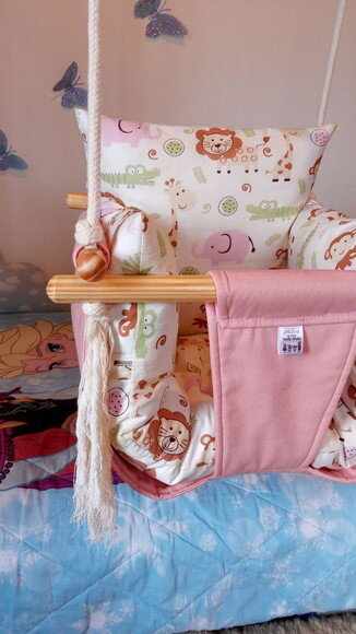 Kit Balanços Infantil em Tecido/madeiracom Almofadas Extras