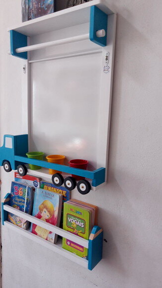 Kit Caminhão Lousa Branca + Bobina de Papel para Desenhar