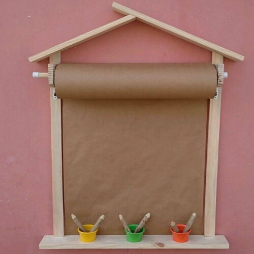 KIT CASINHA C/ LOUSA VERDE E SUPORTE PAPEL PARA DESENHAR