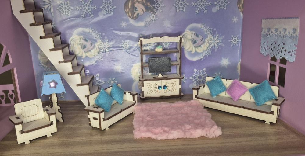 Casa casinha de boneca tema Frozen  com iluminação