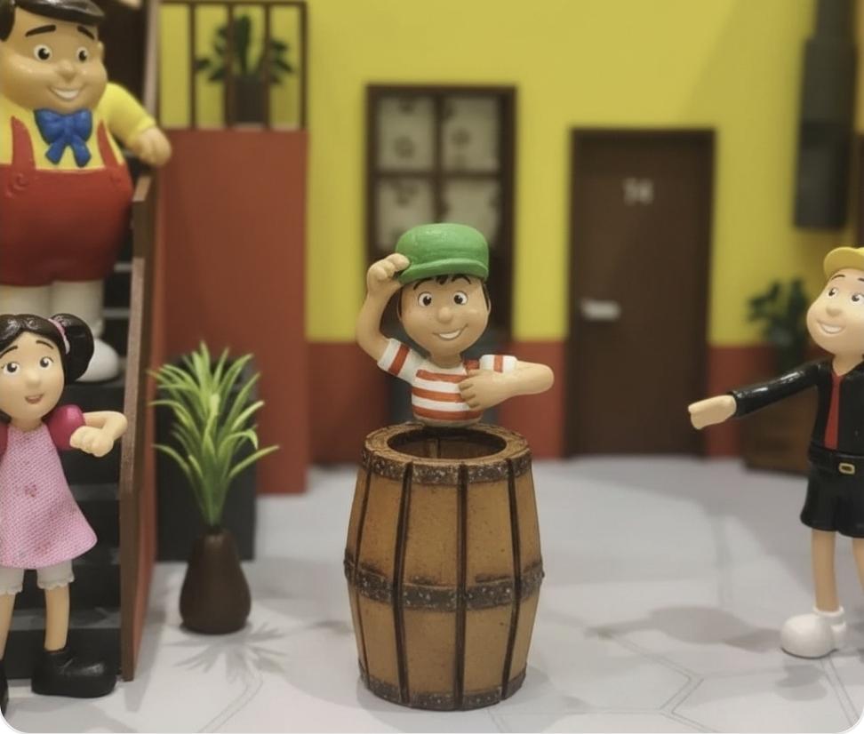 Brinquedo Vila do chaves com iluminação e 5 personagens
