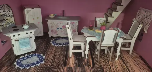 Casa casinha de bonecas com iluminação