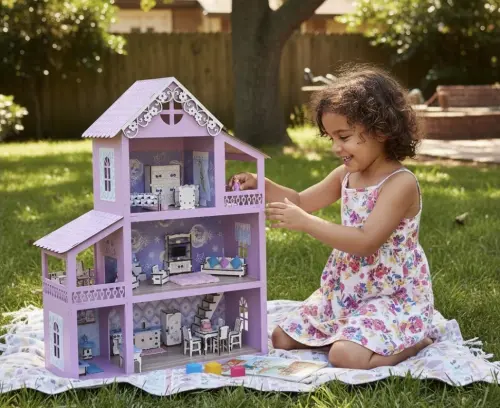 Casa casinha de boneca tema Frozen  com iluminação