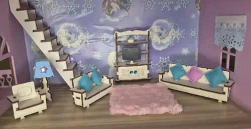 Casa casinha de boneca tema Frozen  com iluminação