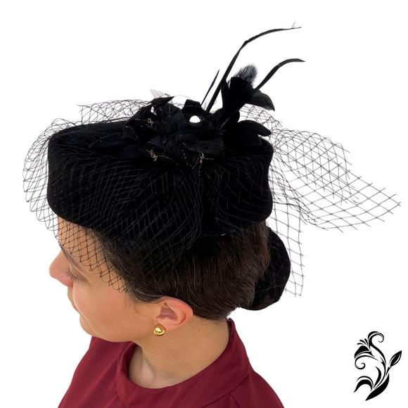 Casquete Preto Rosas