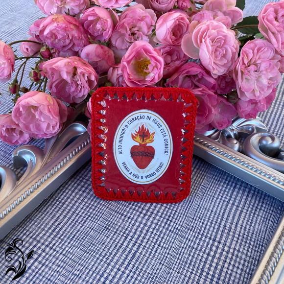 Escudo do Sagrado Coração de Jesus de Bolsa - Frete Grátis