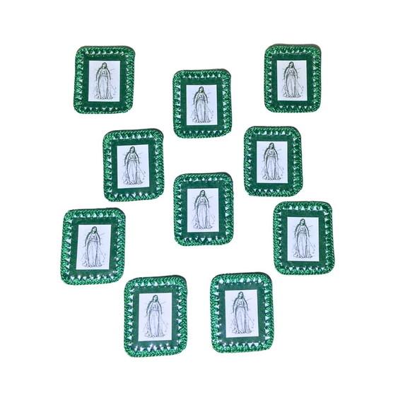 Kit 10 Escapulários Verdes de Bolsa ou Carteira Frete Grátis