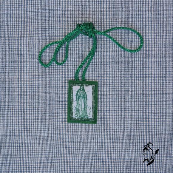 Kit 2 Escapulários Verdes de Tecido - Frete Grátis