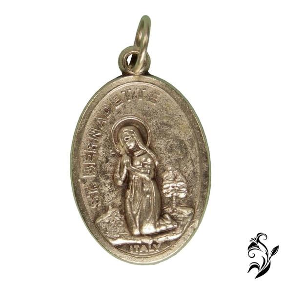 Medalha Italiana Nossa Senhora de Lourdes e Santa Bernadette