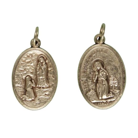 Medalha Italiana Nossa Senhora de Lourdes e Santa Bernadette