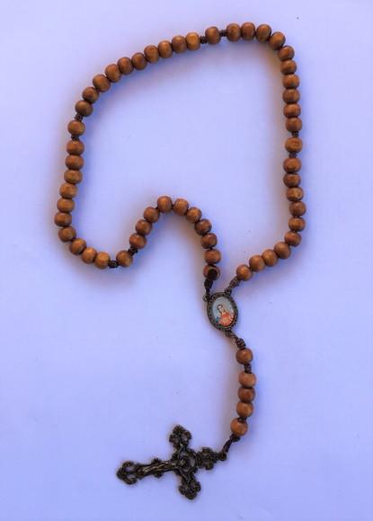 Terço de Madeira Imaculado Coração de Maria