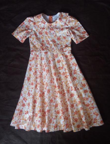 Vestido Godê Flor Laranja