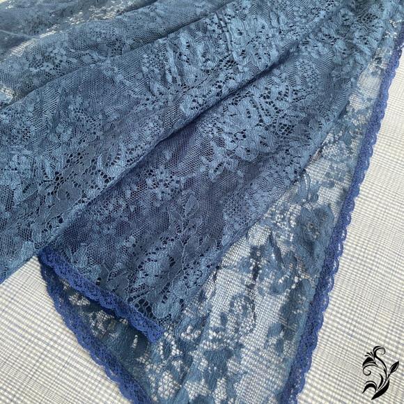 Véu de Renda Azul para Missa - Tamanho G
