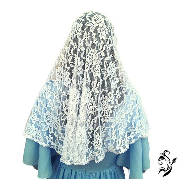 Véu de Renda Branco para Missa - Tamanho G