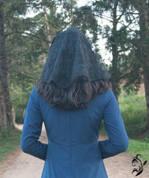 Véu de Renda Preto para Missa