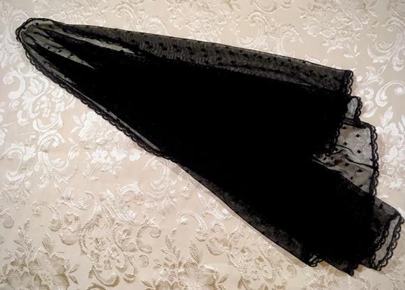 Véu de renda preto para missa - Tamanho G