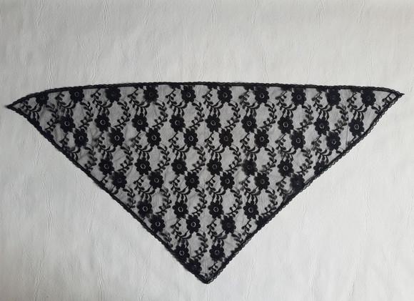 Véu de Renda Preto para Missa - Tamanho P