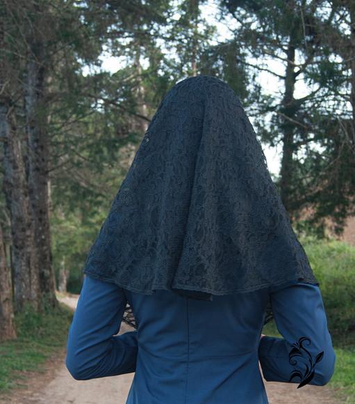 Véu de Renda Preto para Missa G
