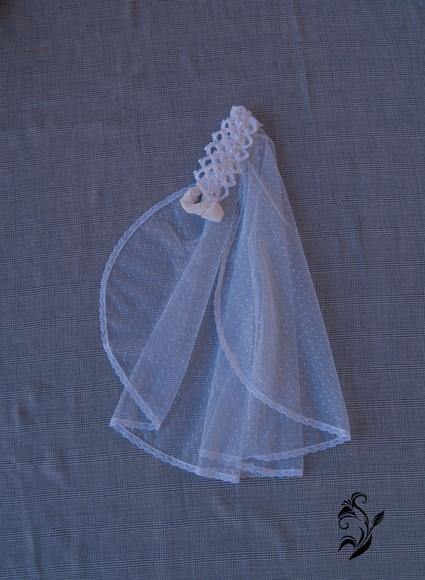 Véu Infantil para Missa com Tiara de Crochê