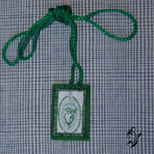 Kit 10 Escapulários Verdes de Tecido - Frete Grátis