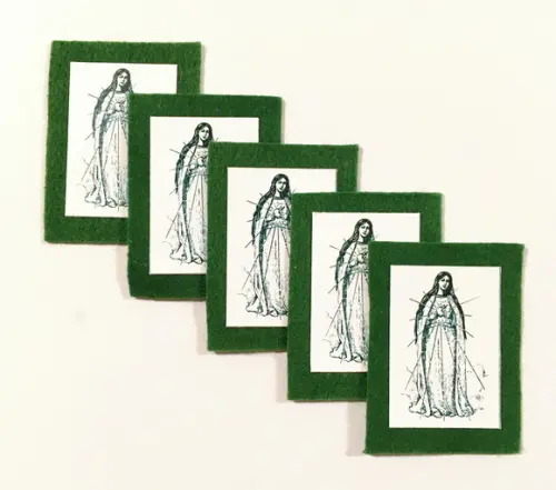 Kit 5 Escapulários Verdes - Frete Grátis