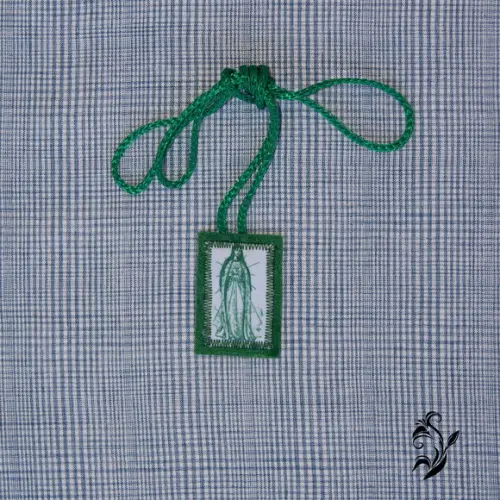 Kit 5 Escapulários Verdes de Tecido - Frete Grátis