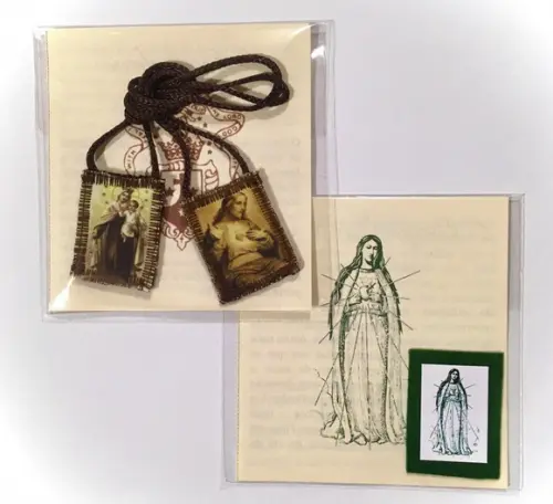 Kit Escapulário Marrom + Escapulário Verde com Frete Grátis