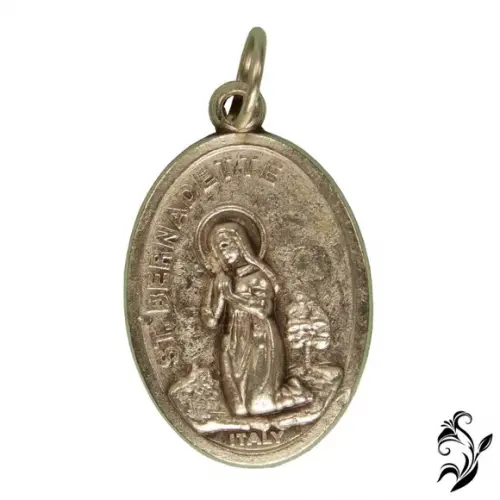Medalha Italiana Nossa Senhora de Lourdes e Santa Bernadette
