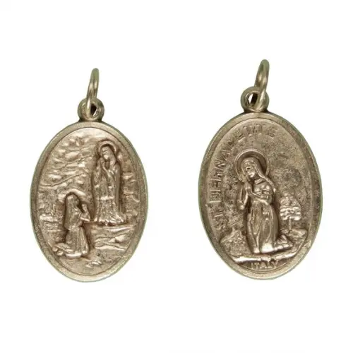 Medalha Italiana Nossa Senhora de Lourdes e Santa Bernadette