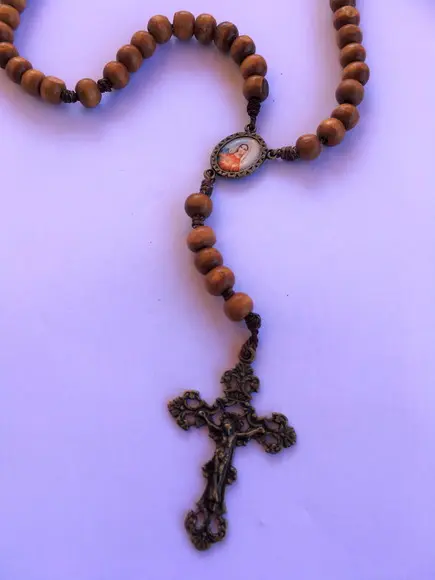 Terço de Madeira Imaculado Coração de Maria