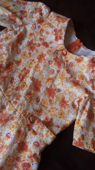 Vestido Godê Flor Laranja