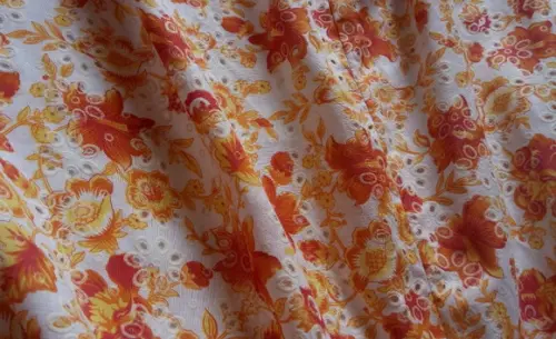 Vestido Godê Flor Laranja