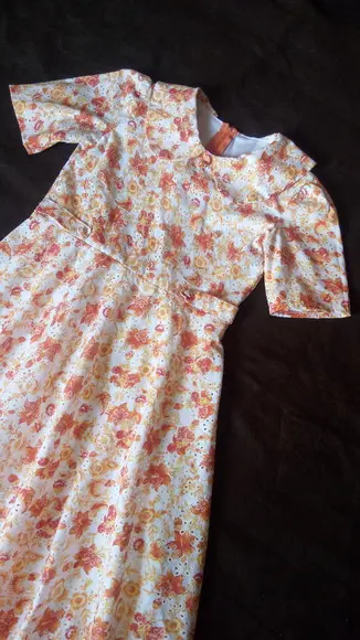 Vestido Godê Flor Laranja