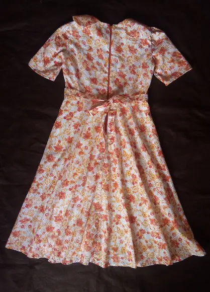 Vestido Godê Flor Laranja
