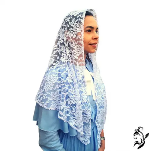 Véu de Renda Branco para Missa - Tamanho G
