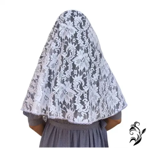 Véu de Renda Branco para Missa - Tamanho G