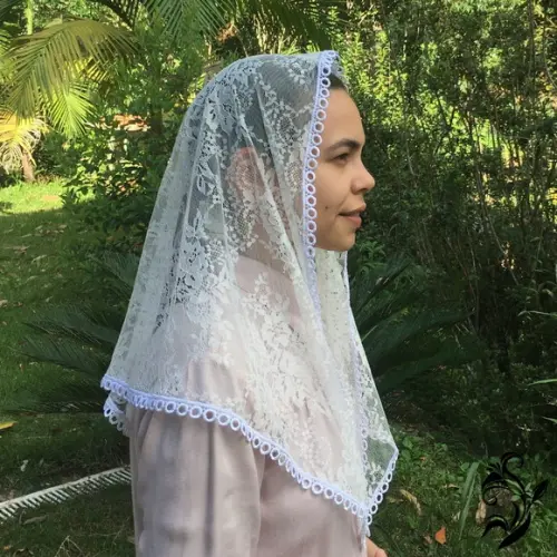 Véu de Renda Branco para Missa - Tamanho m