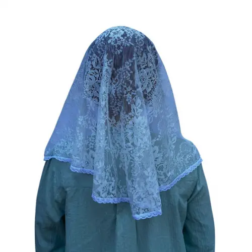 Véu de Renda Branco para Missa - Tamanho m
