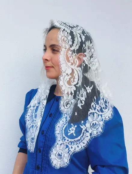 Véu de Renda Francesa de Calais